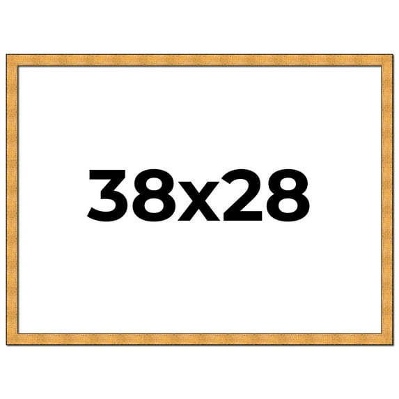 38x28 Frame Gold Rustic Solid Wood Picture Frame | 1.25 Inch Wide Moulding | Rustique Gold