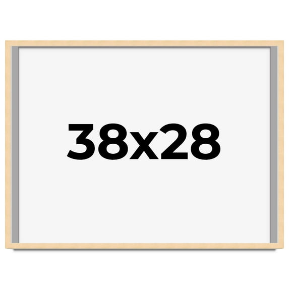 38x28 Frame Natural Wood Picture Frame | 0.75 Inch Moulding Width | with UV Acrylic Plexiglass,