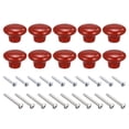thumbnail image 1 of 38x28mm Ceramic Drawer Knobs, 10 Pack Mushroom Shape Door Pull Handles Red, 1 of 6