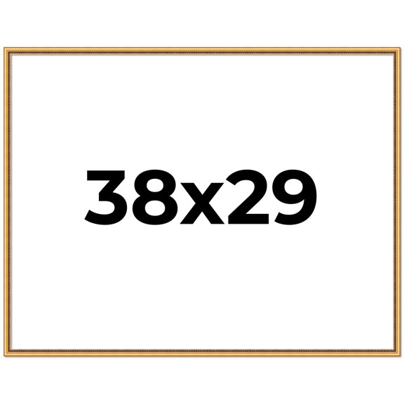 38x29 Frame Beaded Gold Solid Wood Picture Frame | 0.75 Inches Moulding Width | Liscio Oro