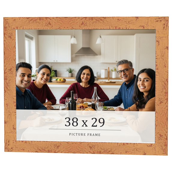 38x29 Frame Beige Real Wood Picture Frame Width 1.25 inches | Interior Frame Depth 0.5 inches |