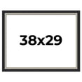 thumbnail image 1 of 38x29 Frame Black Real Wood Picture Frame Width 2.25 Inches | Interior Frame Depth 0.5 Inches |, 1 of 8