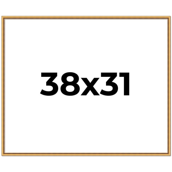 38x31 Frame Beaded Gold Solid Wood Picture Frame | 0.75 Inches Moulding Width | Liscio Oro