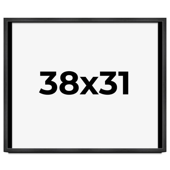 38x31 Frame Black Charcoal Grey Wood Textured Picture Frame | 0.75 Inch Moulding Width | Gunmetal