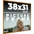 thumbnail image 1 of 38x31 Honey Brown Real Wood Picture Frame Width 0.75 inches | Interior Frame Depth 0.5 inches |, 1 of 8