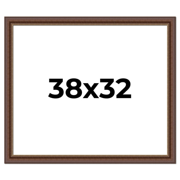 38x32 Copper and Brown Real Wood Picture Frame Width 2 inches | Interior Frame Depth 0.5 inches |