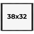 thumbnail image 1 of 38x32 Frame Black Charcoal Grey Wood Textured Picture Frame | 0.75 Inch Moulding Width | Gunmetal, 1 of 8
