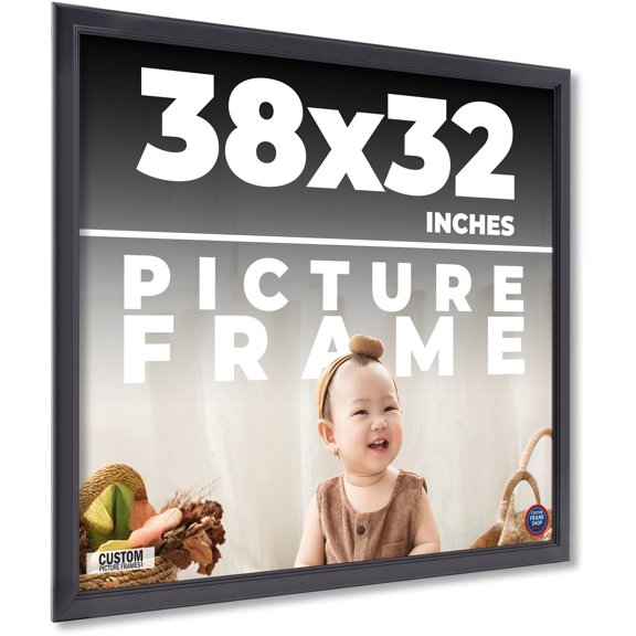 38x32 Frame Black Passaggi Solid Wood Picture Frame Width 1.5 Inches | Interior Depth 0.5 Inches |