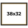 thumbnail image 1 of 38x32 Frame Gold Real Wood Picture Frame Width 2.25 Inches | Interior Frame Depth 0.5 Inches |, 1 of 8