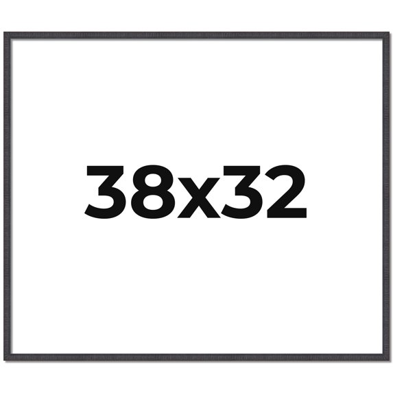 38x32 Rustic Brown Real Wood Picture Frame Width 0.75 inches | Interior Frame Depth 0.5 inches |