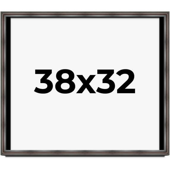 38x32 Shadow Box Frame Brown Cherry | 2.625 Inches Deep Pine Wood Traditional Shadowbox Display