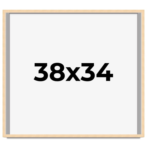 38x34 Frame Natural Wood Picture Frame | 0.75 Inch Moulding Width | with UV Acrylic Plexiglass,