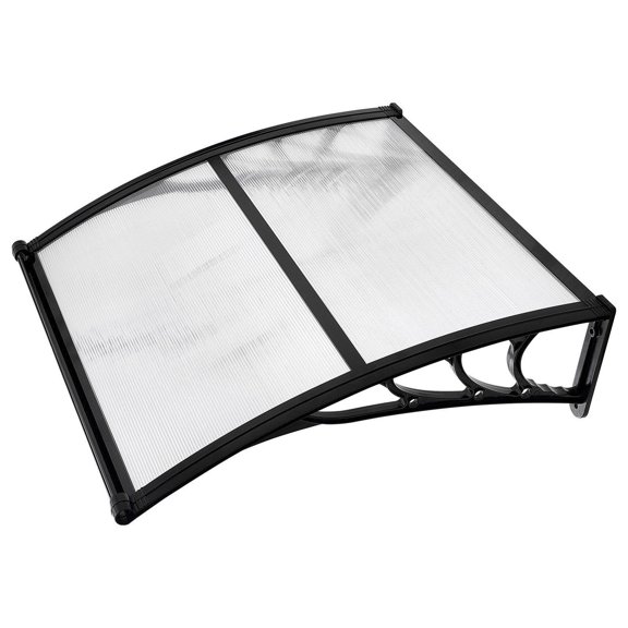 38x40in Clear Polycarbonate Door Canopy with Drainage ABS Bracket for Porch Patio Rain Snow Sun Protection Exterior Front Door Window Awnings