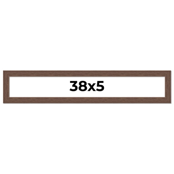 38x5 Frame Brown Farmhouse Solid Wood Picture Frame Width 1.5 Inches | Interior Frame Depth 0.5