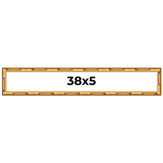 38x5 Frame Gold Bamboo Solid Wood Picture Frame | 1 Inch Moulding Width | Interior Frame Depth 0.75