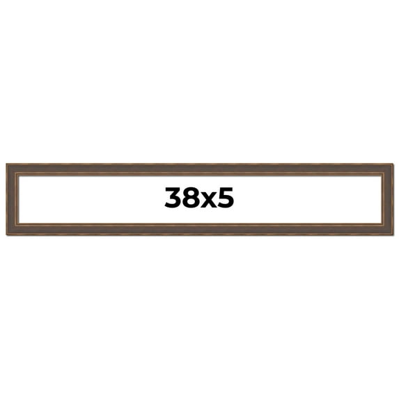 38x5 Frame Golden Caramel Solid Wood Bronze Picture Frame | 1.25 Inch Moulding Width | 0.5 Inch
