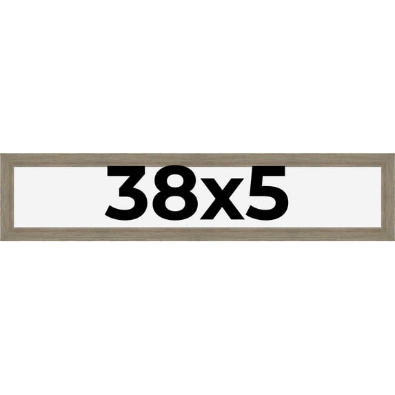 38x5 Frame Gray Barnwood Rustic Solid Wood Picture Frame | 1.5 Inch Moulding Width | Includes UV