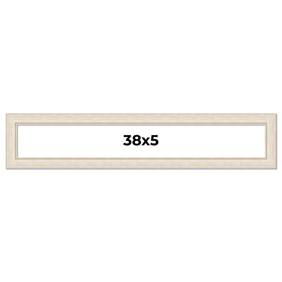 38x5 Frame White Real Wood Picture Frame Width 1.75 inches | Interior Frame Depth 0.5 inches |