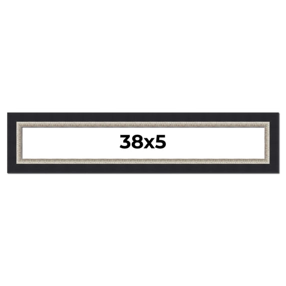 38x5 IN Frame Black Real Wood Picture Frame Width 2.25 Inches | Interior Frame Depth 0.5 Inches |
