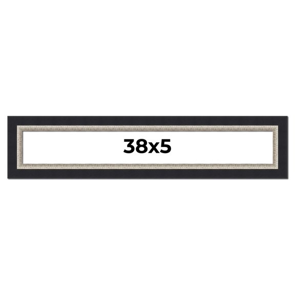 38x5 IN Frame Black Real Wood Picture Frame Width 2.25 Inches | Interior Frame Depth 0.5 Inches |