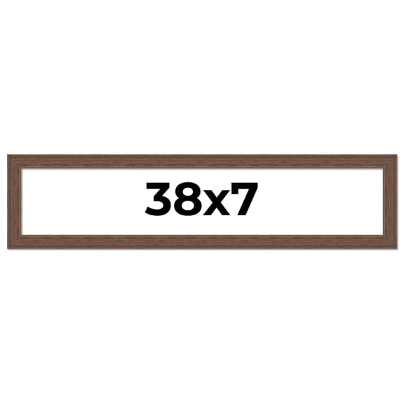 38x7 Frame Brown Distressed Barnwood Picture Frame | Rustic Farmhouse Photo Frame Includes UV