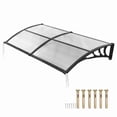 thumbnail image 1 of 38x78 Polycarbonate Door Awning, Drainage, ABS Bracket, Clear, 1 of 12