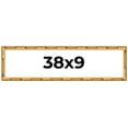 thumbnail image 1 of 38x9 Frame Gold Bamboo Picture Frame - Complete Modern Photo Frame Includes UV Acrylic Shatter, 1 of 8