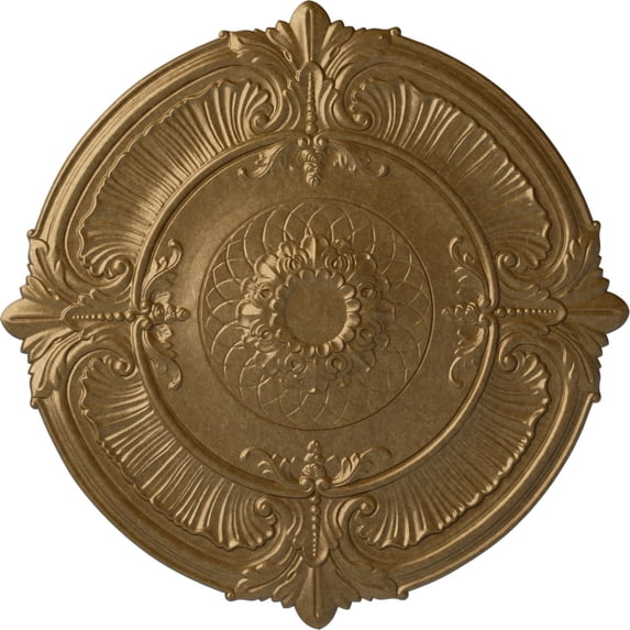 39 1/2"OD x 2 1/2"P Attica Ceiling Medallion (Fits Canopies up to 3 3/4"), Hand-Painted Pale Gold