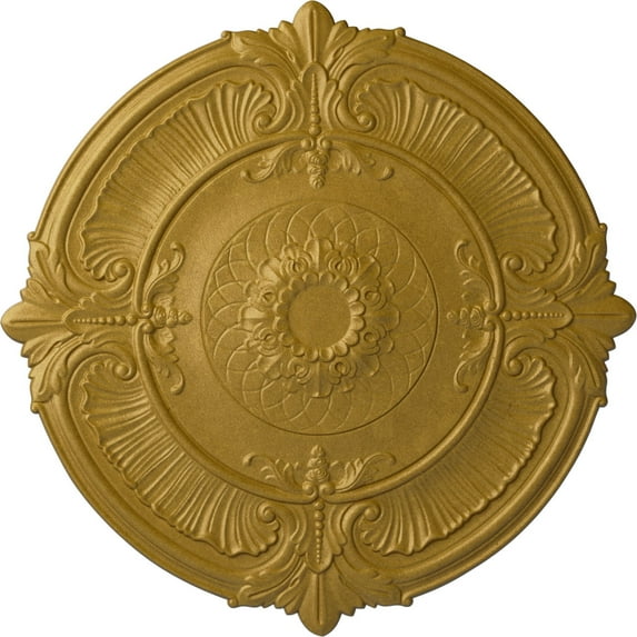 39 1/2"OD x 2 1/2"P Attica Ceiling Medallion (Fits Canopies up to 3 3/4"), Hand-Painted Pharaohs Gold