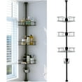 thumbnail image 1 of LCOKEIY Corner Shower Shelves, Adjustable 4 Tiers Shower Caddy Tension Pole, Extend from 39 to 125 Inch Shower Shelves for Inside Shower Black, 1 of 6