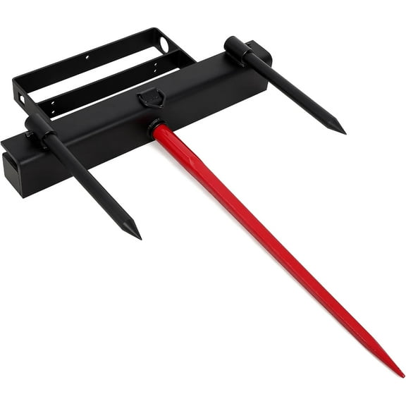 39"+2 * 17.5" Hay Spear,Bale Spear 4000lbs Capacity Universal HD Front Skid Steer Tractor Loader Bucket Attachment Quick Attach for Bobcat Tractors