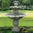 thumbnail image 1 of 39.3” H Outdoor Floor Water Fountain, 3-Tiers Concrete Water Fountain with Submersible Electric Pump - Garden Cascading Waterfall for Yard Patio Lawn Home Decor, 1 of 9