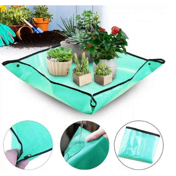 39.3-Inch Foldable Plant Repotting Mat - Square Garden Transplanting Work Cloth for Mess-Free Plant Care TIKA