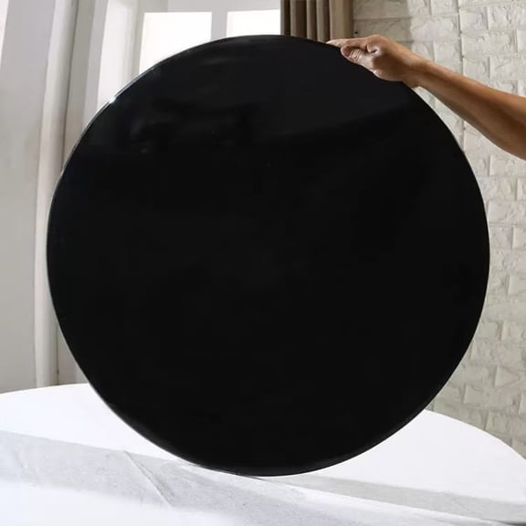 39.3 Inch Tempered Glass Top, Round Black Glass Table Top, 3/8 Inch Thick Tempered Glass, Pencil Polished Round Edge, Multipurpose for Dining Table, Coffee Table,Office Table, Side Table