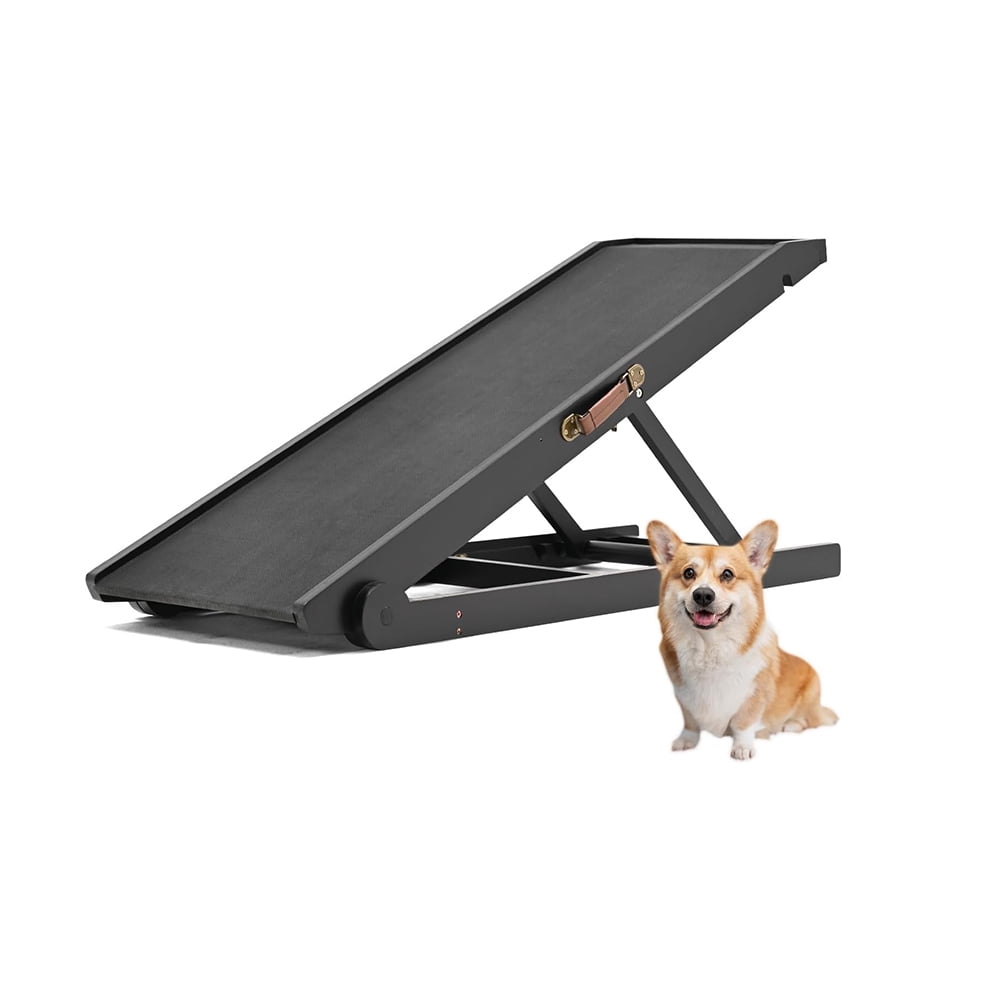 39.3''LongLong Dog Ramp, High Traction Rubber Paw Ramps, Folding Pet Ramp with Adjustable Height for Cars, Onto Sofas, Beds and Small Stairs, Supports up to 200 lbs