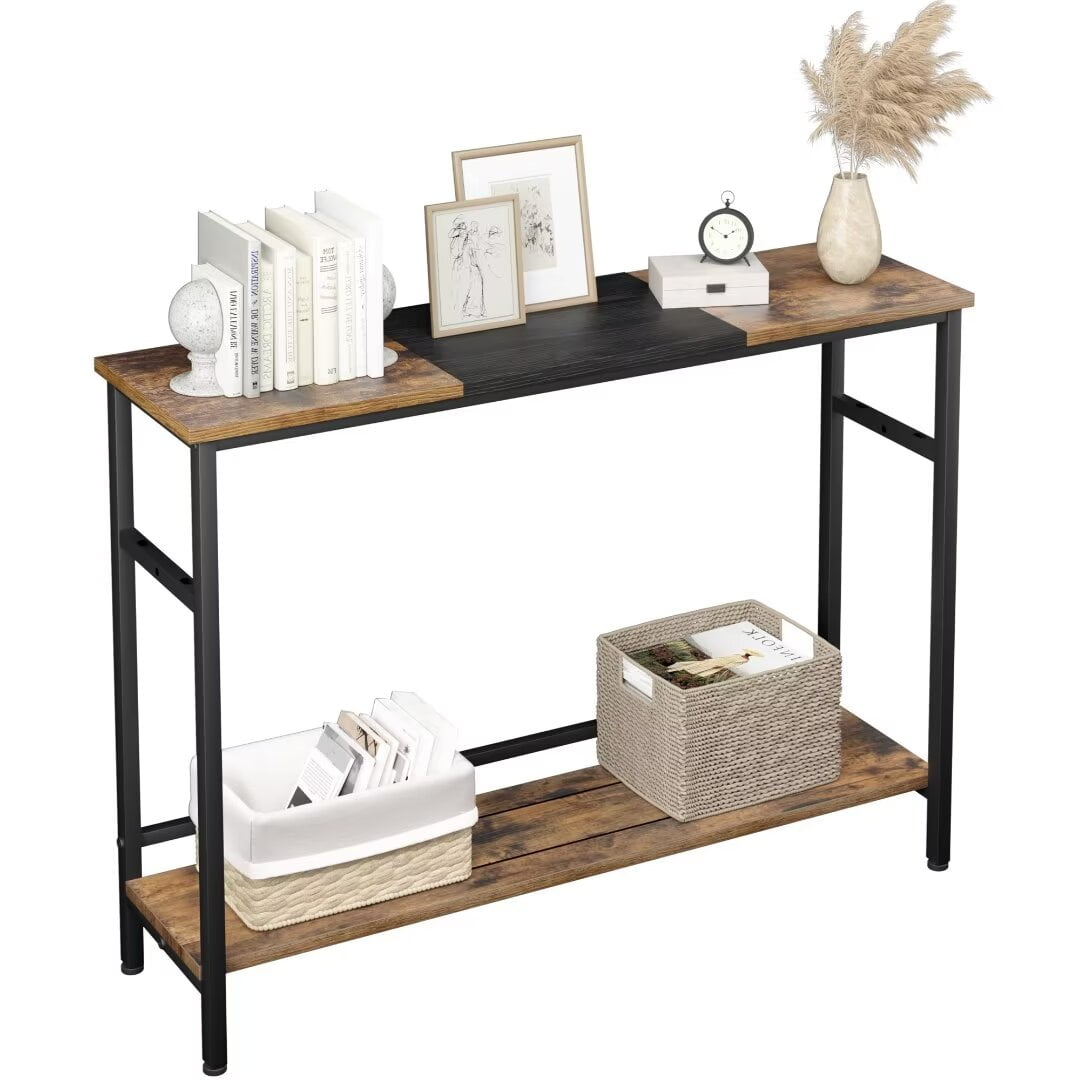 39.3” Narrow Console Table, Small Entryway Table Sofa Table with ...