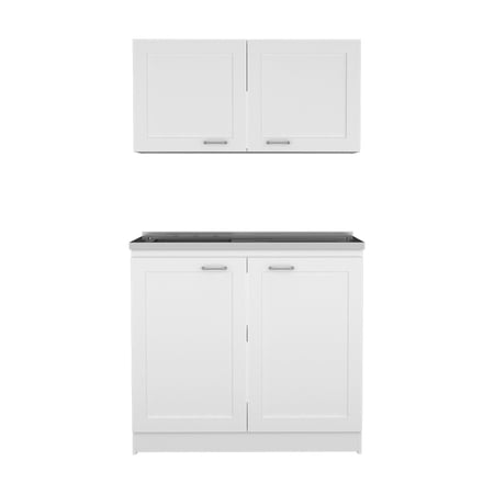 39.30 in wide white cabinet - For garage storage needs, durable design