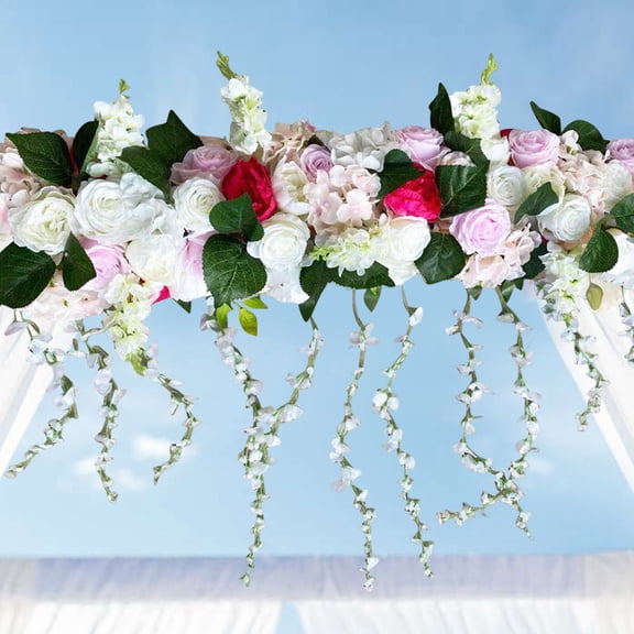 39.37*31.49 Modern Artificial Silk Rose Flower Backdrop Wedding Row Decor Floral Wall Arrangements