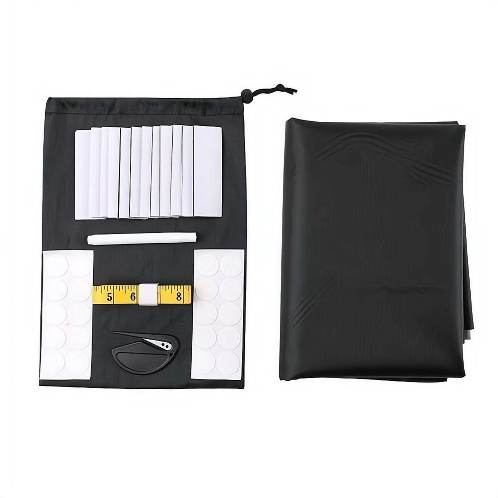 39.37 × 58.27 inches Blackout Portable Curtain Cuttable No Drill Window Shade, Temporary Room Darkening Blind for Nursery Travel RV Bedroom