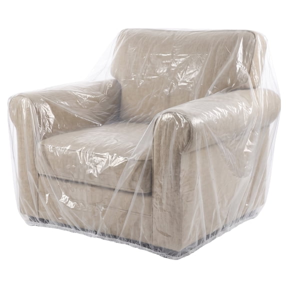 39.37" Clear Plastic Couch Cover Dustproof for Protecting Dining Chair Furnishing Furniture Covers Plastic Chair Cover Clear Moving Bag