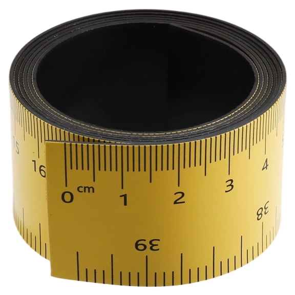 Workshop Magnetic Ruler, Rubber-Metal Tape Measure with Inches & Centimeters, 1 Meter (39.37 in)
