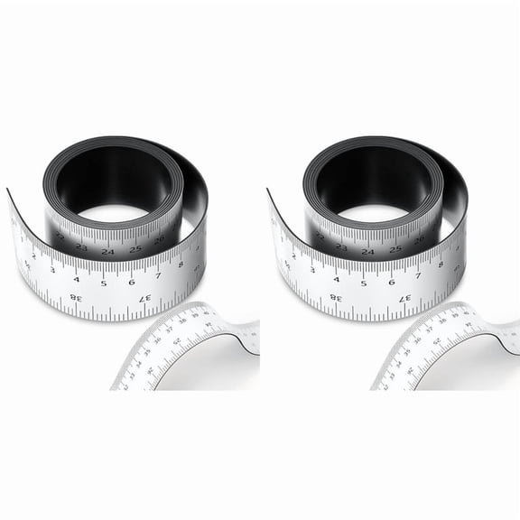 39.37 Inch Magnetic Ruler Flexible Magnetic Ruler with Both Inches and Centimeters Magnet Measuring Tape 2 PCS