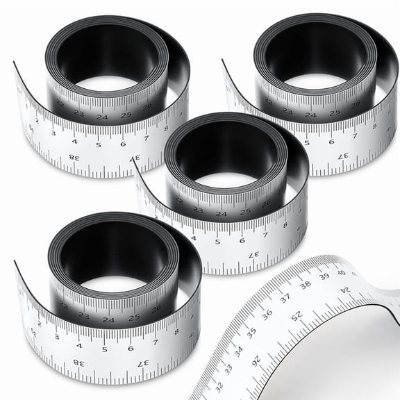 39.37 Inch Magnetic Ruler Flexible Magnetic Ruler with Both Inches and Centimeters Magnet Measuring Tape 4 PCS