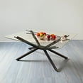 thumbnail image 1 of 39.37" Rectangular Clear Tempered Glass Coffee Table,Stylish Design with Black Metal Legs, Coffee Table for Living Room, 1 of 5