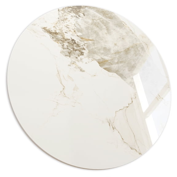 39.37" Round Sintered Stone Tabletop, Classic Ivory White Replacement Table Top for Dining Room