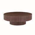 thumbnail image 1 of 39.37'' Small Coffee Table with Sturdy Pedestal, Modern Living Room Side Table, Round End Table for Apartment, Living Room, Small Space, Walnut, 1 of 9