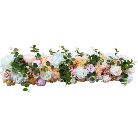 39.37in Artificial Vine Flowers , Realistic Silk Fake Flowers Row Suitable for Home Garden Outdoor Ceremony Wedding Arch Floral Decor