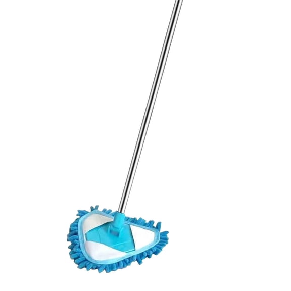 39.37inch Triangular Dust Mop 180 Degree Rotatable Head Absorbent Reusable Cloth Dry Wet Cleaner for Ceiling Wall Narrow Household Corner Cleaning Tool
