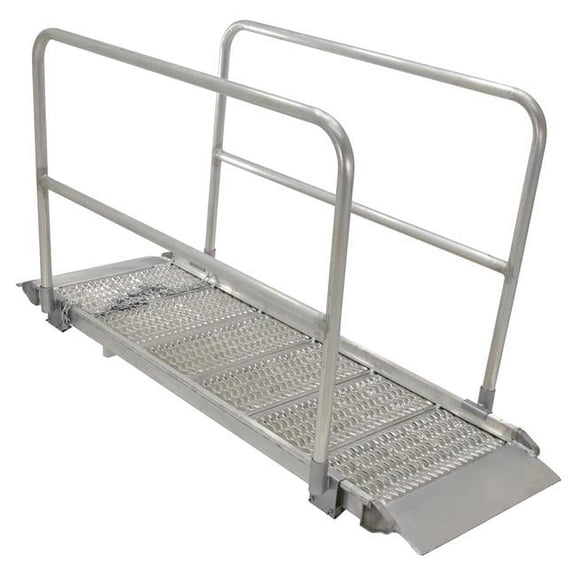 39.38 x 96.75 in. Aluminium Grip-Strut Walk Ramps with Handrail