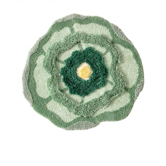 ThreeTree Plants and Flowers Area Rug, Multicolor, 100*100cm, Water-Resistant